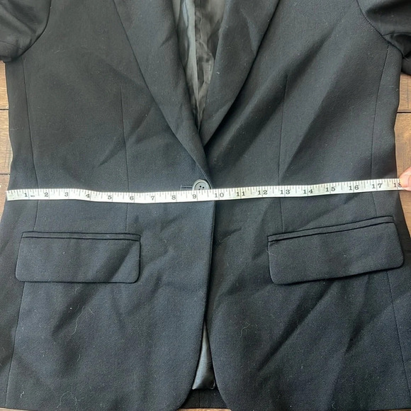 Pendleton 100% Virgin Wool Petite Size Small Black One Button Blazer - Picture 10 of 11